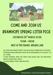 Poster advertising Bramhope Spring Litter Pick, 28th March 2026